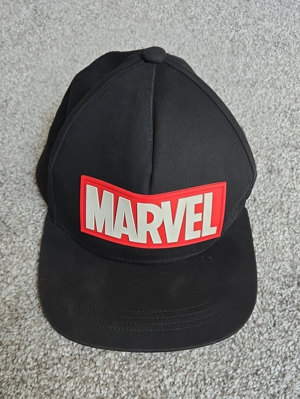 Marvel Black Hat with Red and White Logo